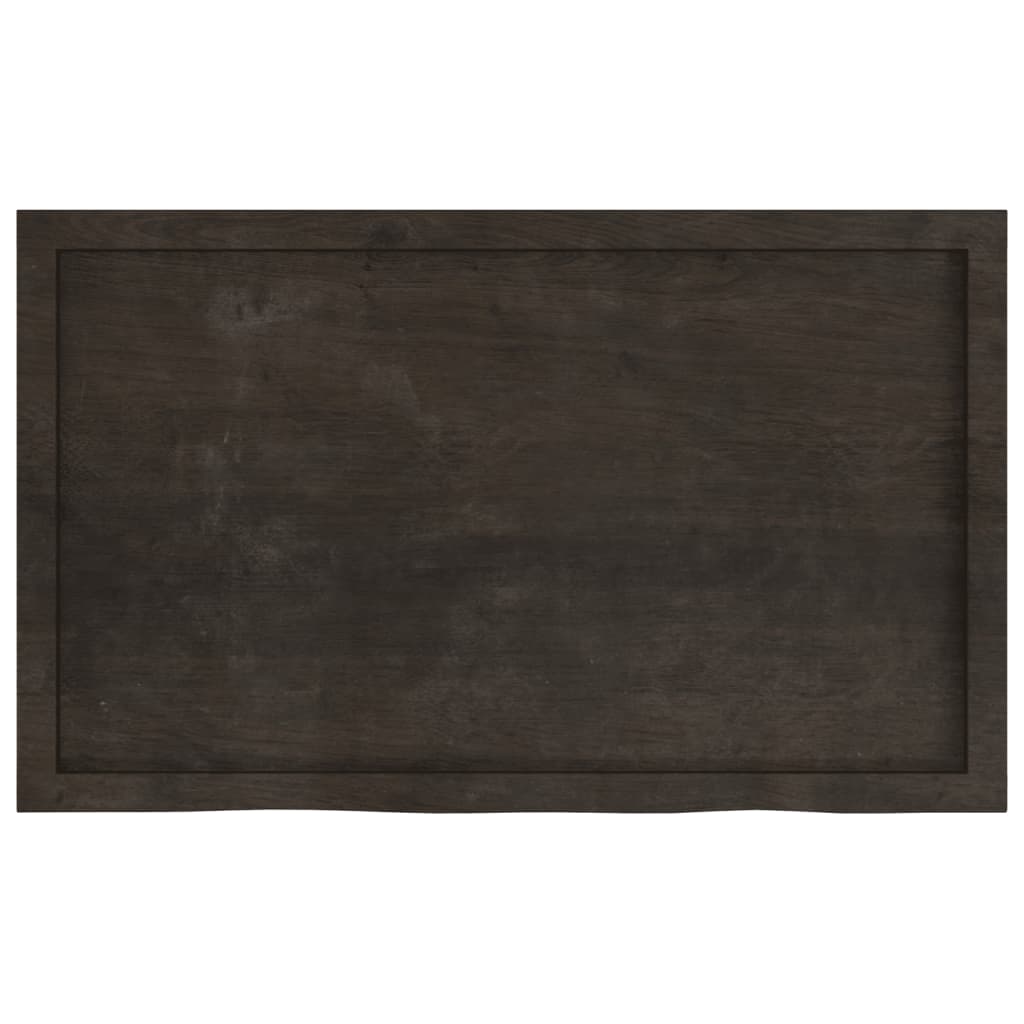 Etagère murale marron foncé 100x60x(2-4)cm chêne massif bois traité