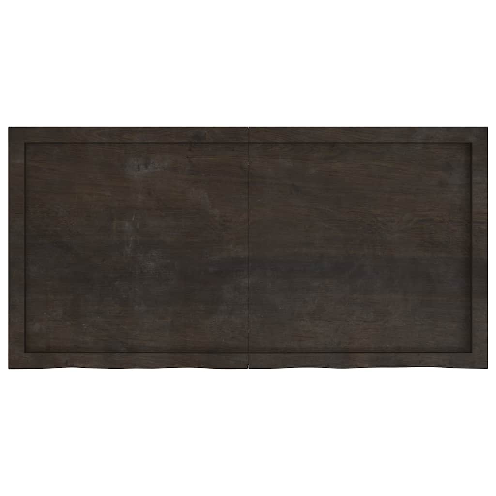Wall shelf dark brown 120x60x(2-6)cm solid oak treated wood