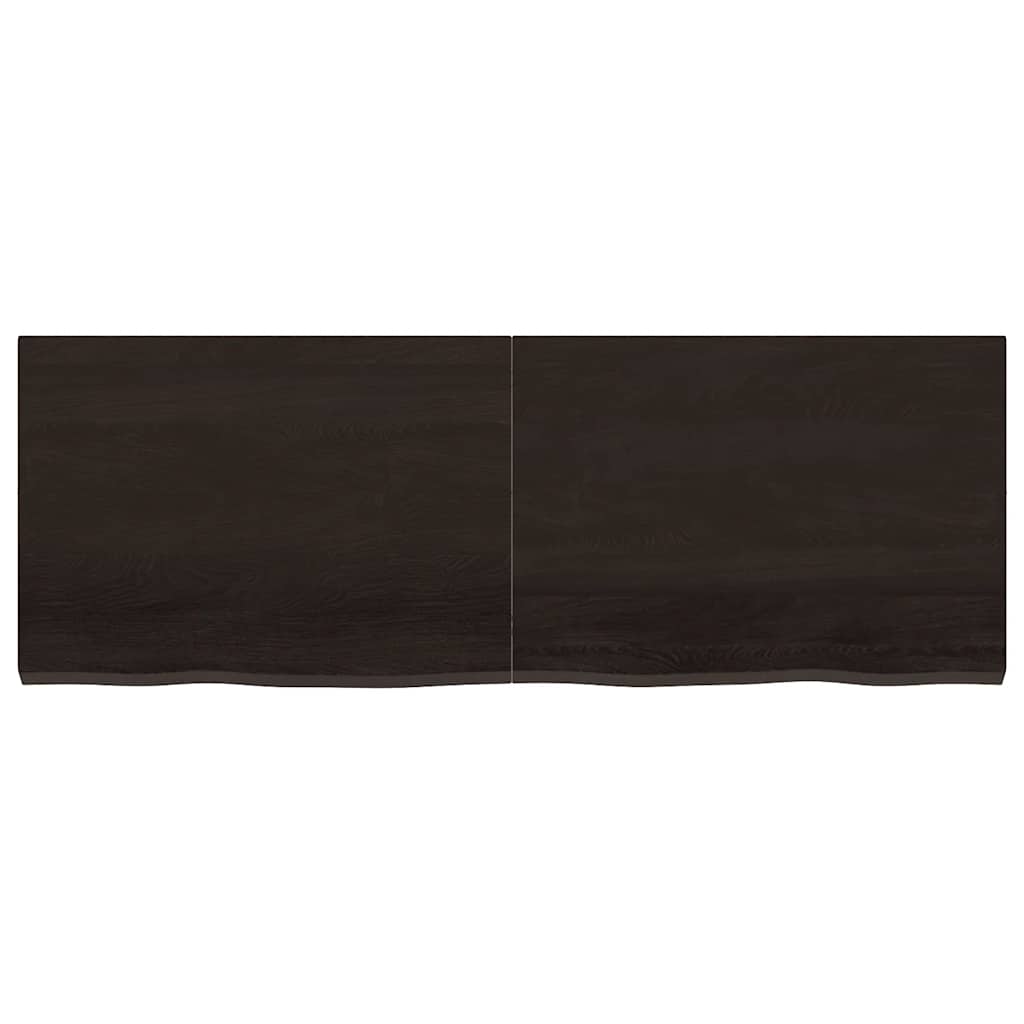 Etagère murale marron foncé 140x50x(2-4)cm chêne massif bois traité