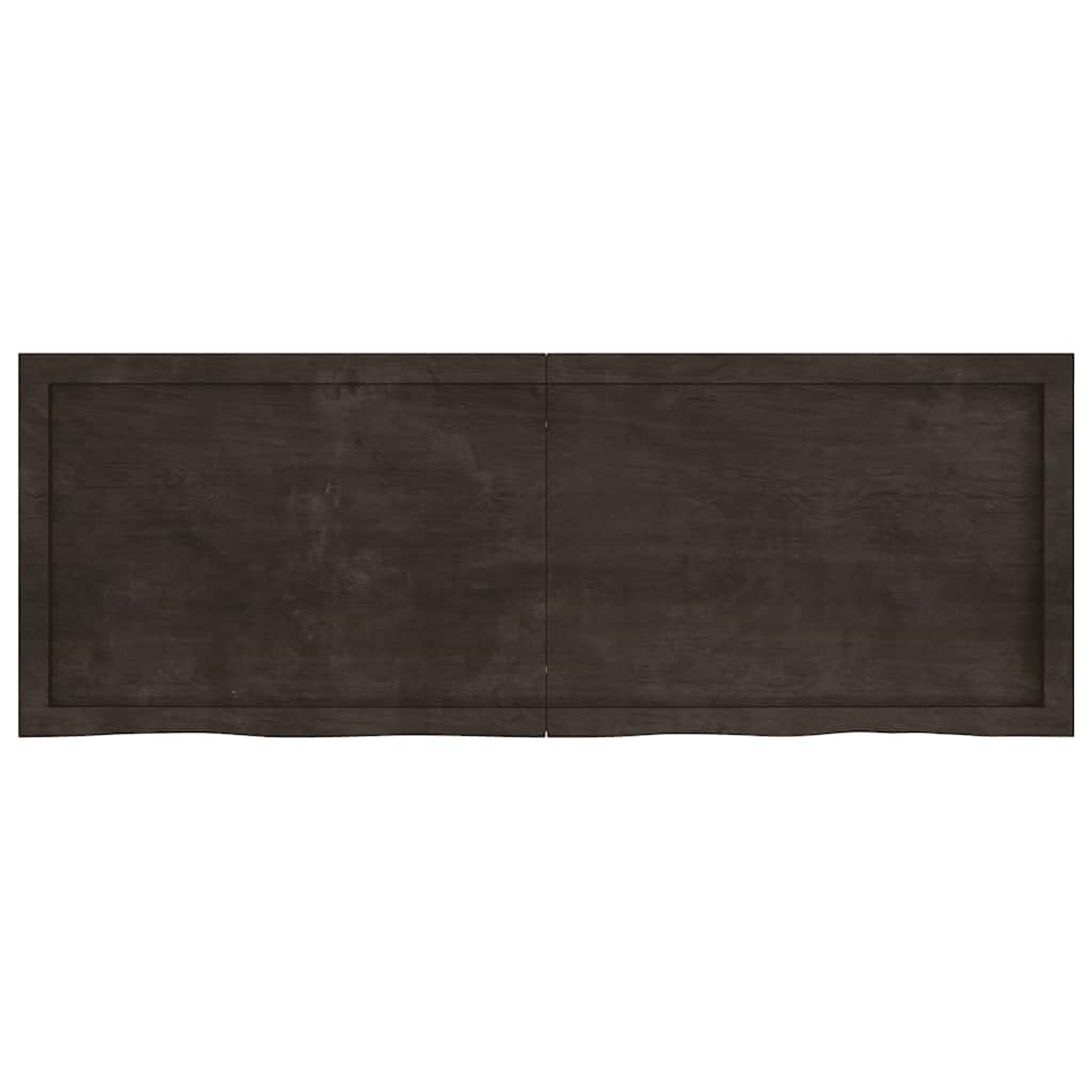Etagère murale marron foncé 140x50x(2-6)cm chêne massif bois traité