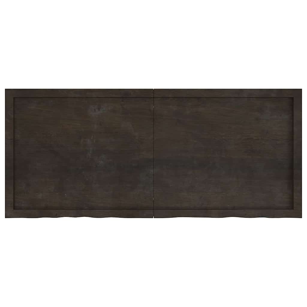 Etagère murale marron foncé 140x60x(2-6)cm chêne massif bois traité