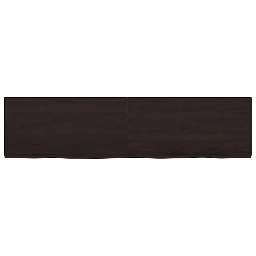 Etagère murale marron foncé 160x40x(2-4)cm chêne massif bois traité