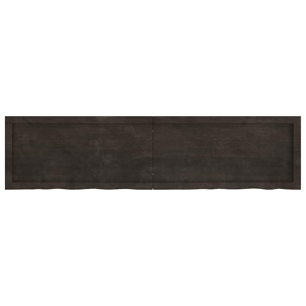 Etagère murale marron foncé 160x40x(2-4)cm chêne massif bois traité