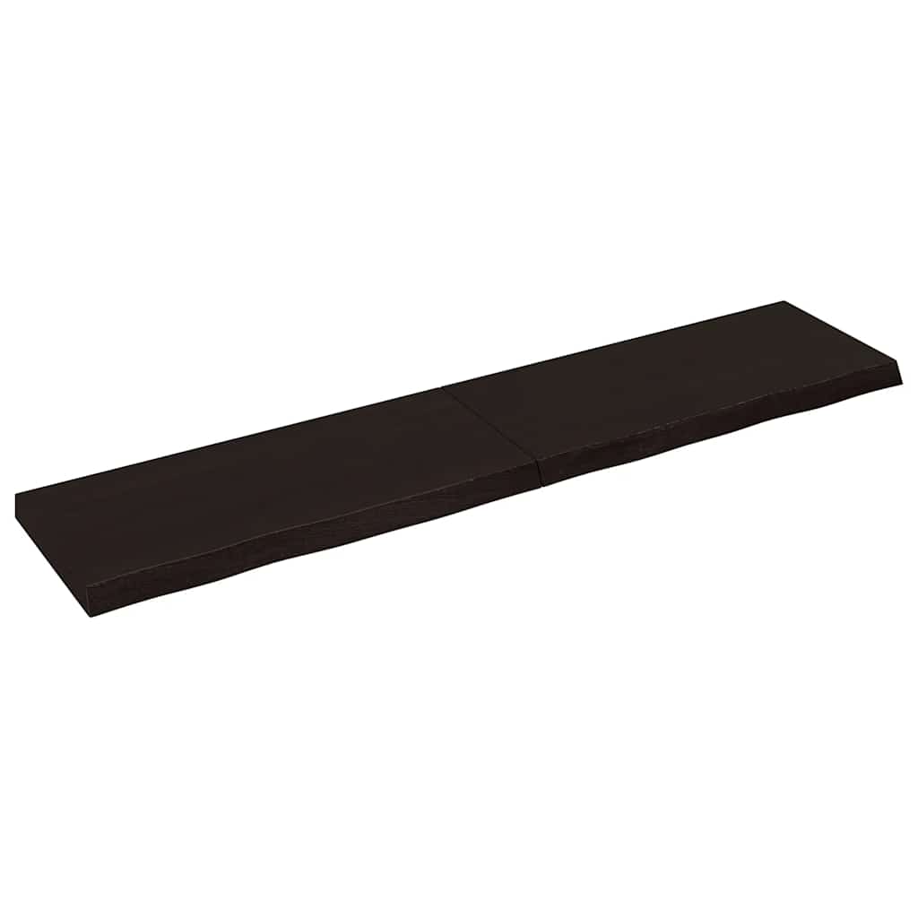 Etagère murale marron foncé 180x40x(2-6)cm chêne massif bois traité