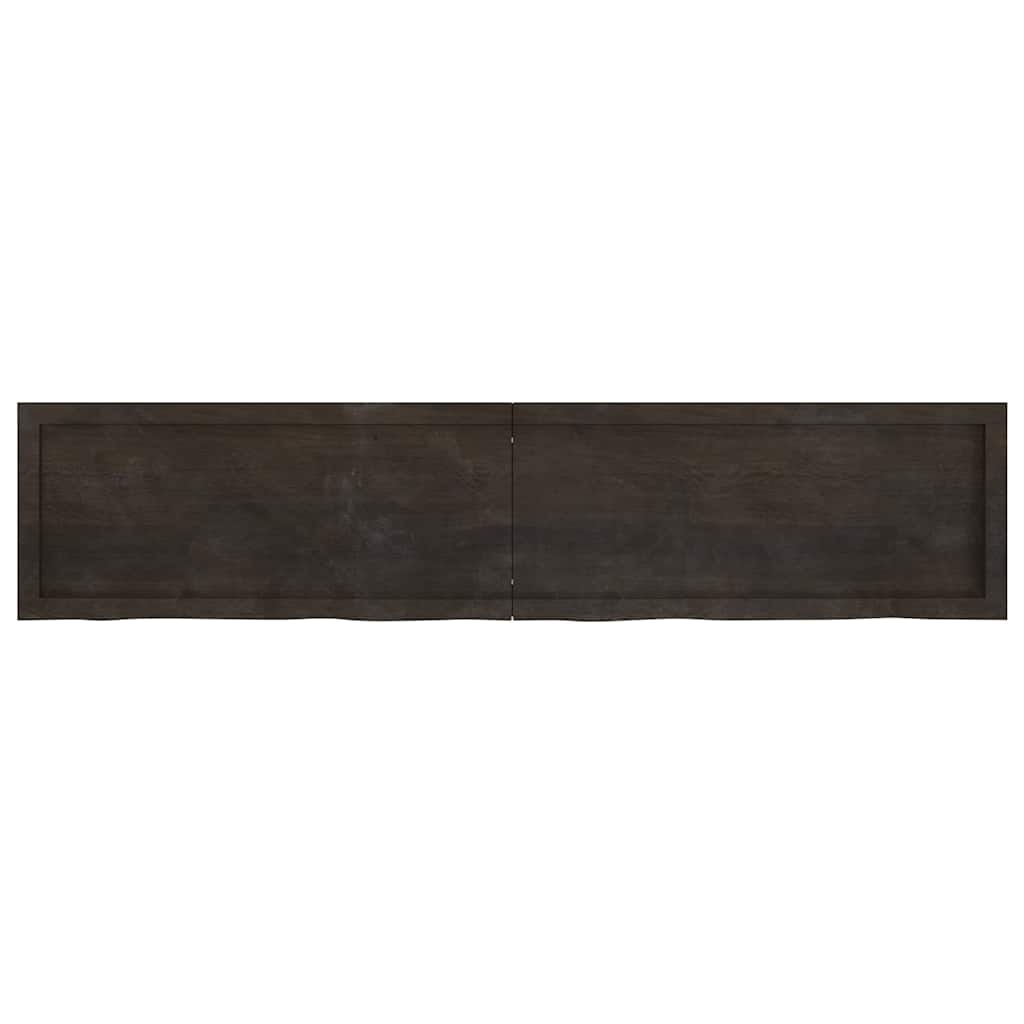 Etagère murale marron foncé 180x40x(2-6)cm chêne massif bois traité