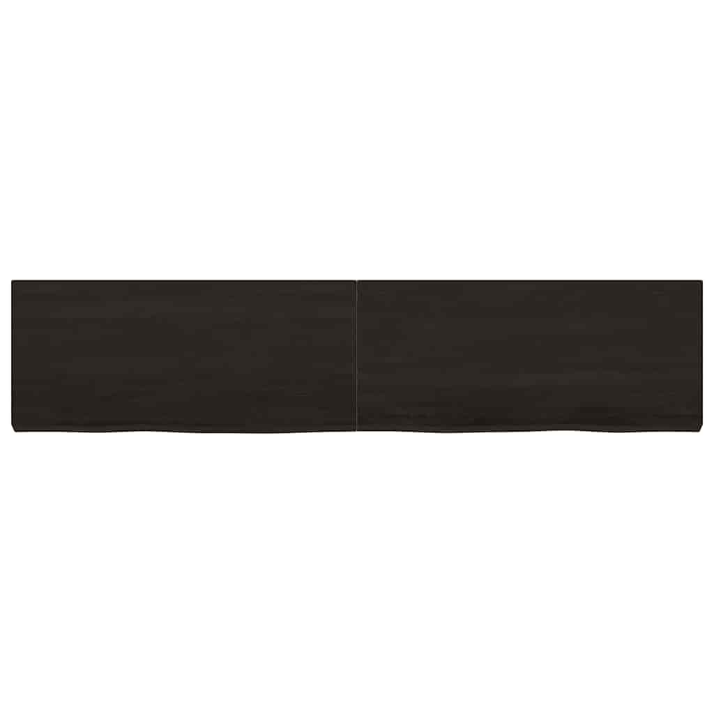 Etagère murale marron foncé 180x40x(2-6)cm chêne massif bois traité