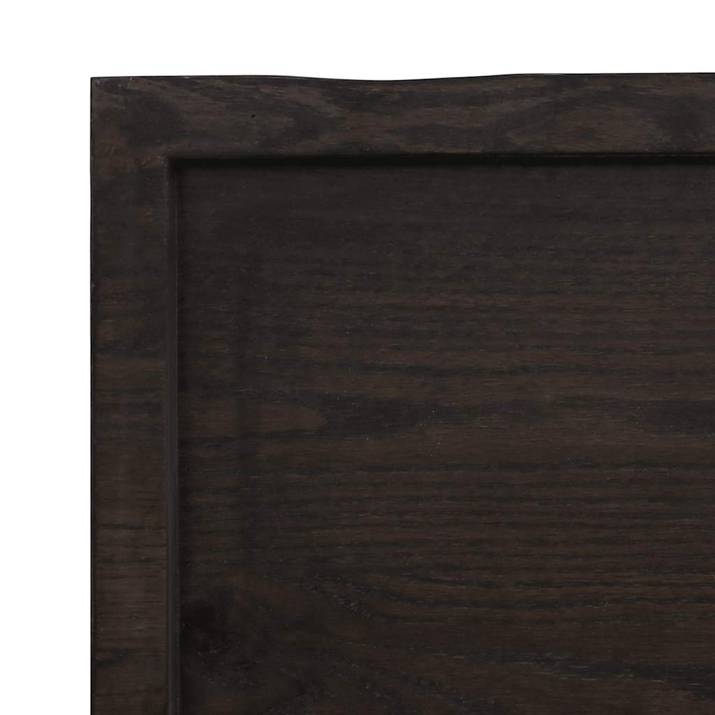 Etagère murale marron foncé 180x40x(2-6)cm chêne massif bois traité