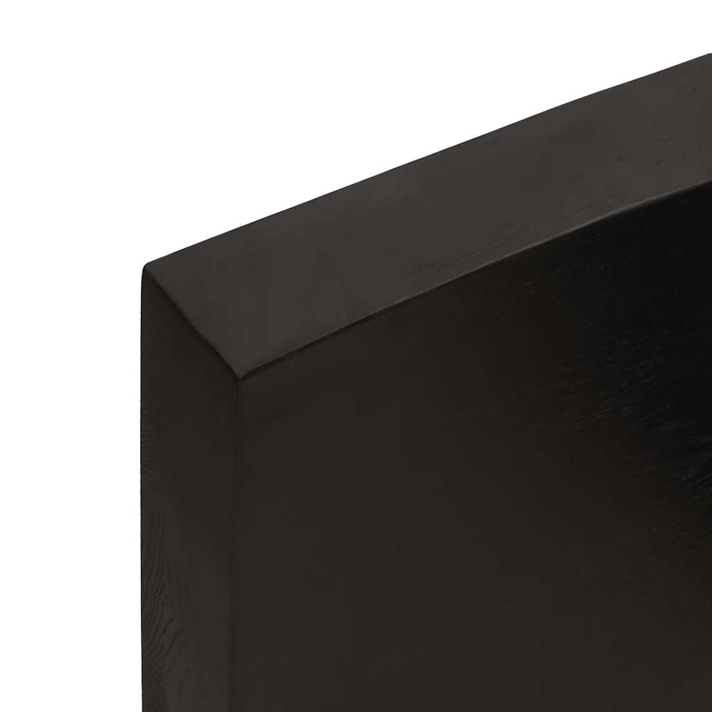 Etagère murale marron foncé 180x40x(2-6)cm chêne massif bois traité