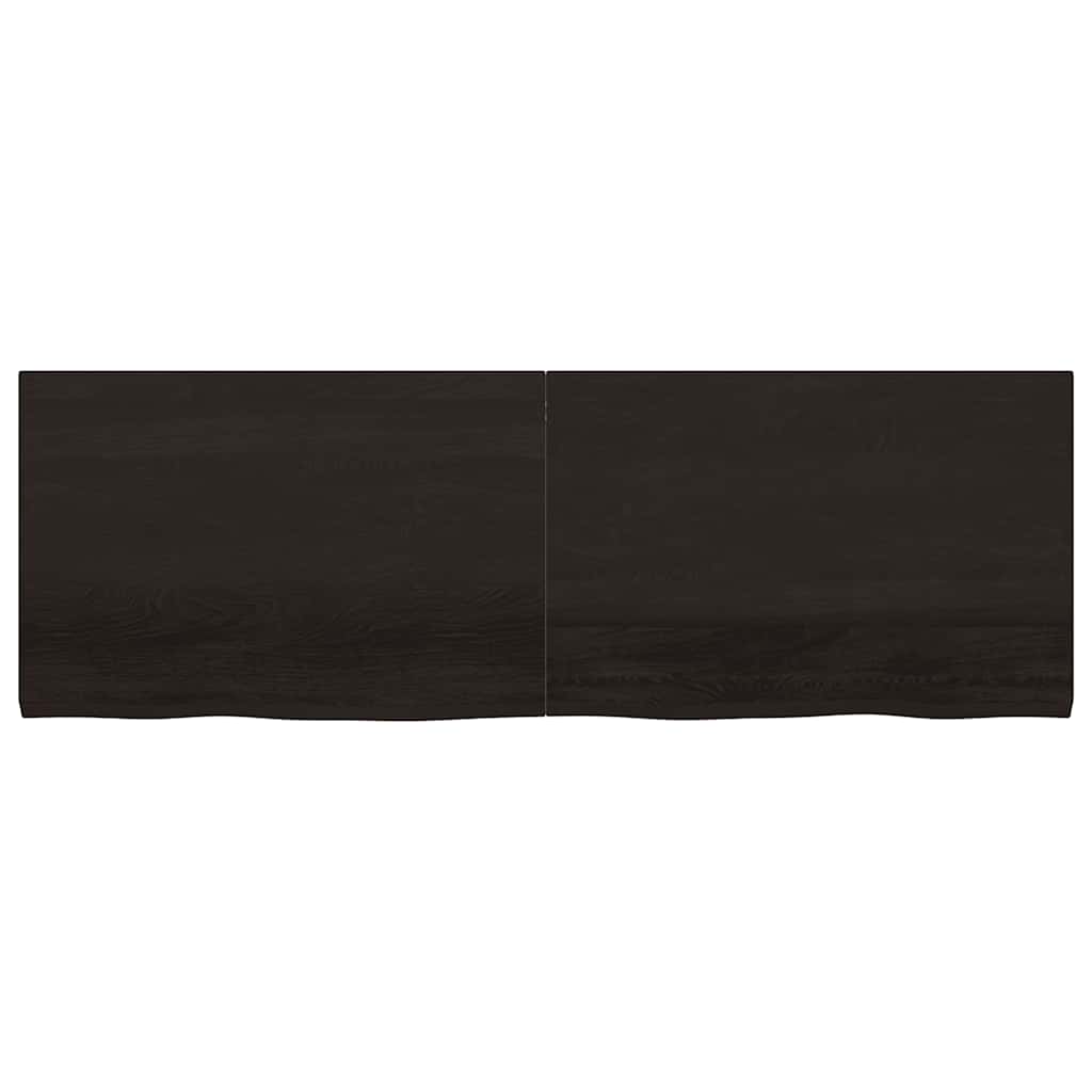 Etagère murale marron foncé 180x60x(2-4)cm chêne massif bois traité