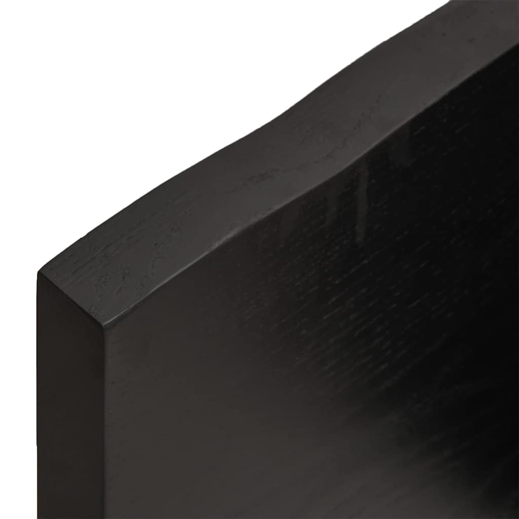 Etagère murale marron foncé 180x60x(2-4)cm chêne massif bois traité