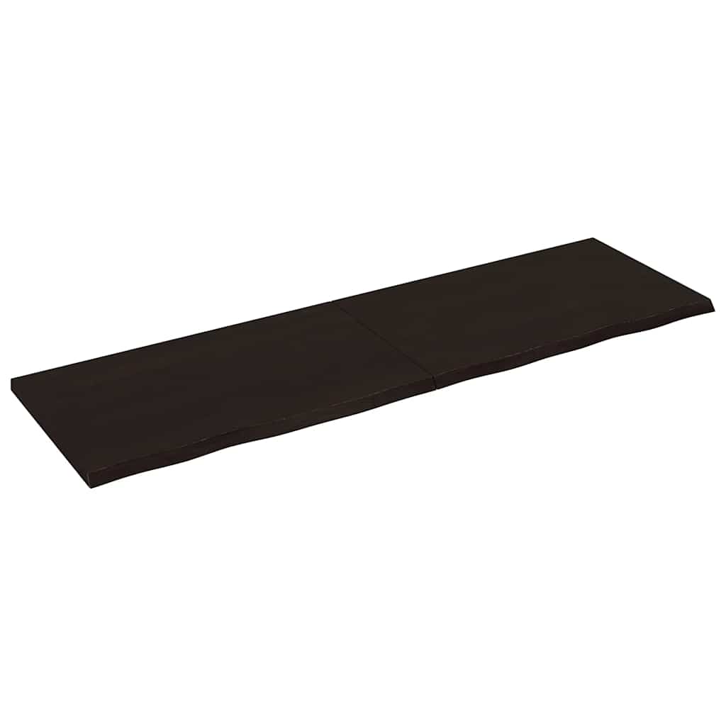 Etagère murale marron foncé 200x60x(2-4)cm chêne massif bois traité