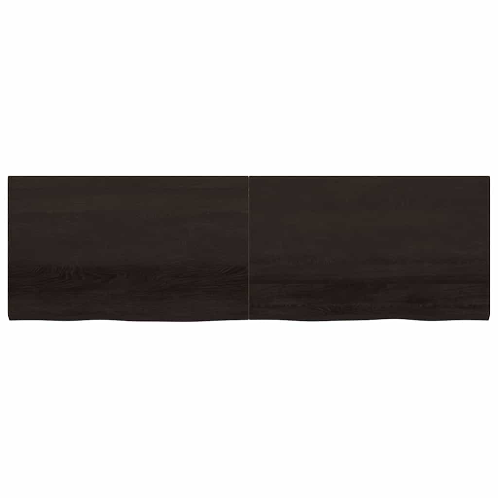 Etagère murale marron foncé 200x60x(2-4)cm chêne massif bois traité