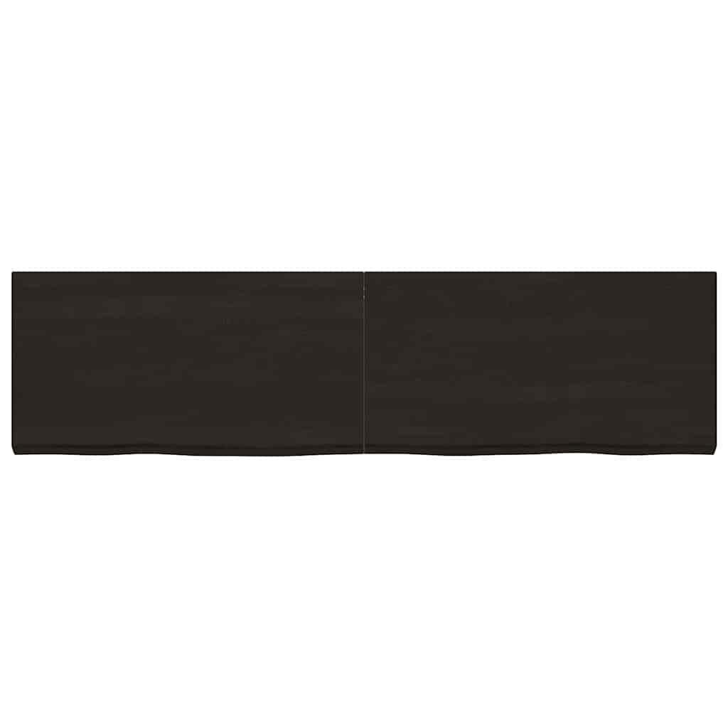 Etagère murale marron foncé 220x60x(2-6)cm chêne massif bois traité