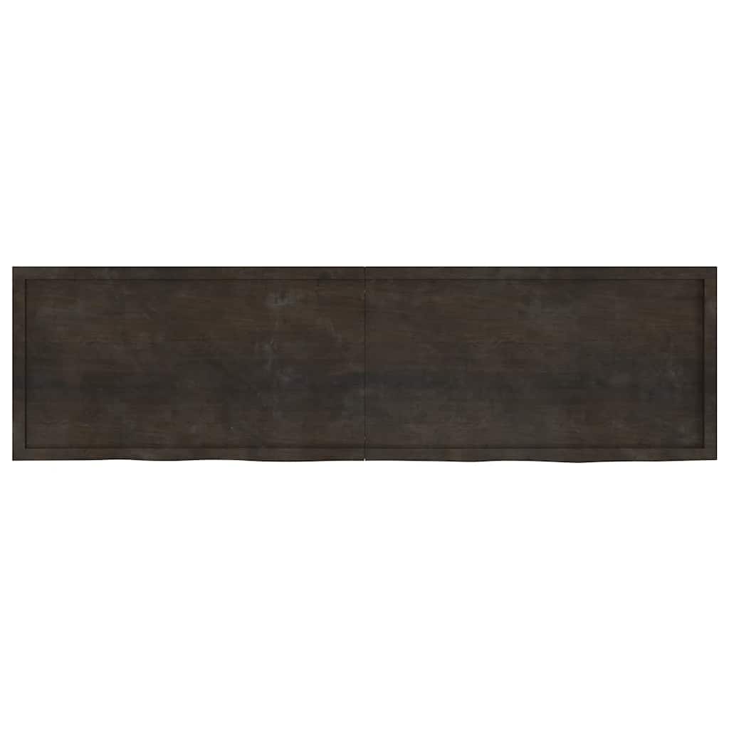 Etagère murale marron foncé 220x60x(2-6)cm chêne massif bois traité