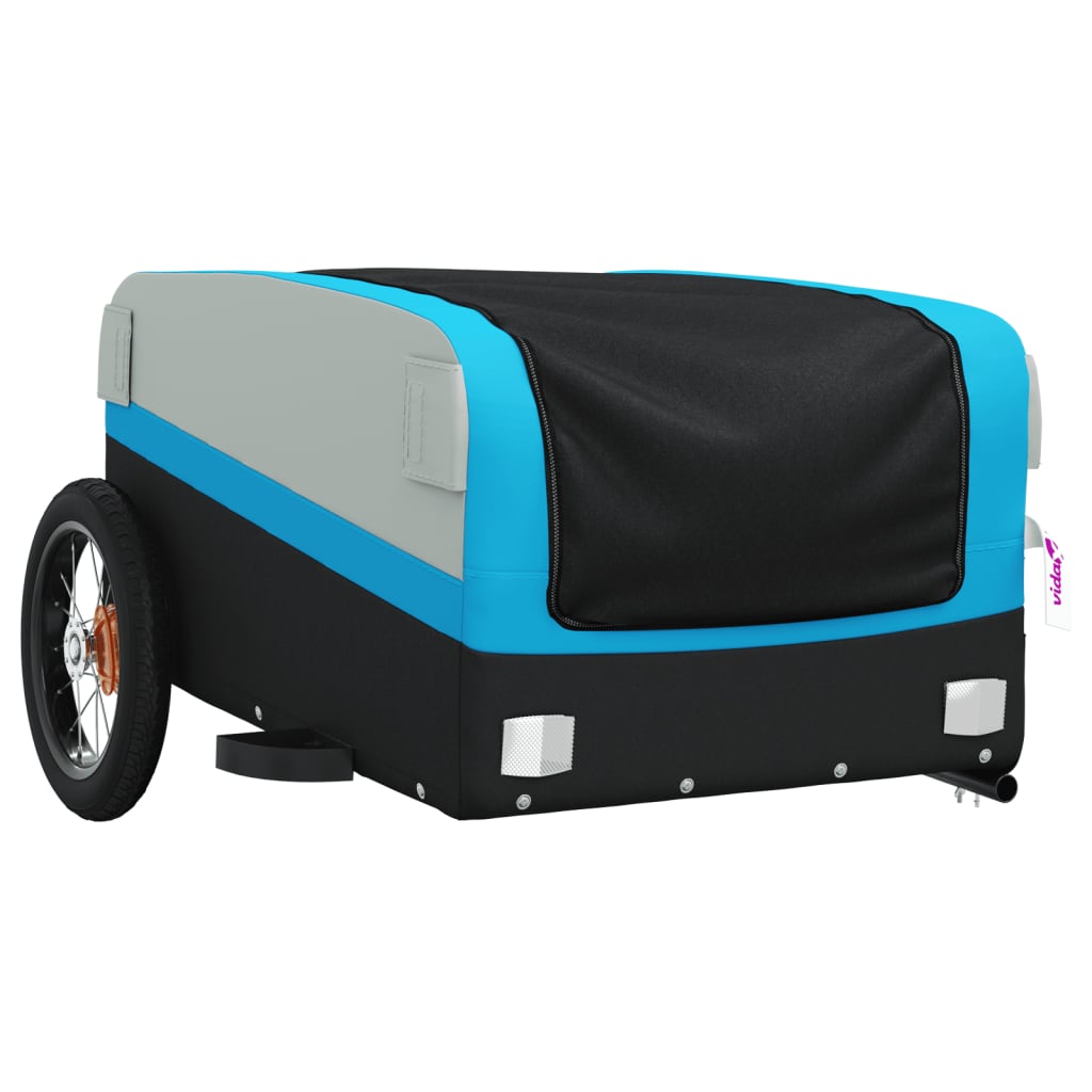 Bicycle trailer black and blue 30 kg iron