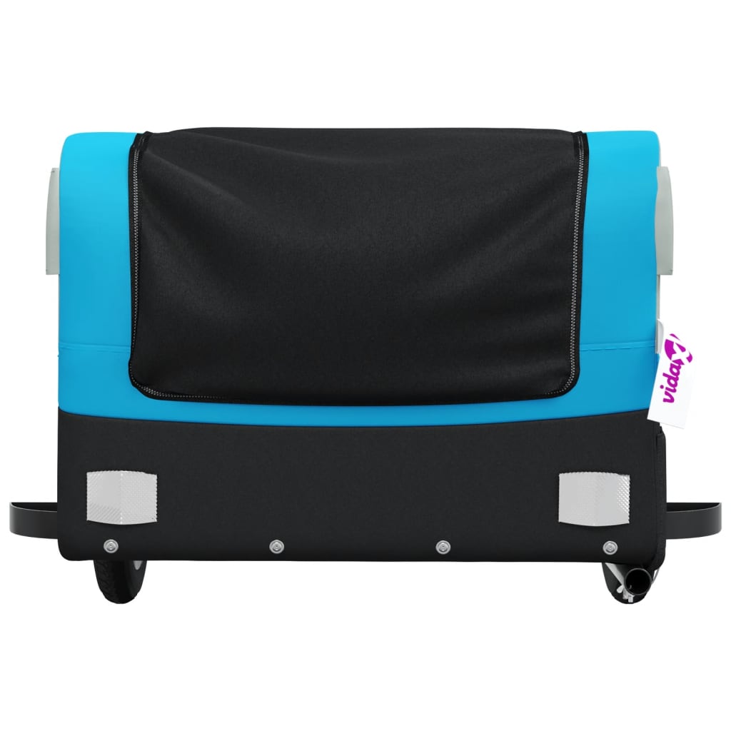 Bicycle trailer black and blue 30 kg iron