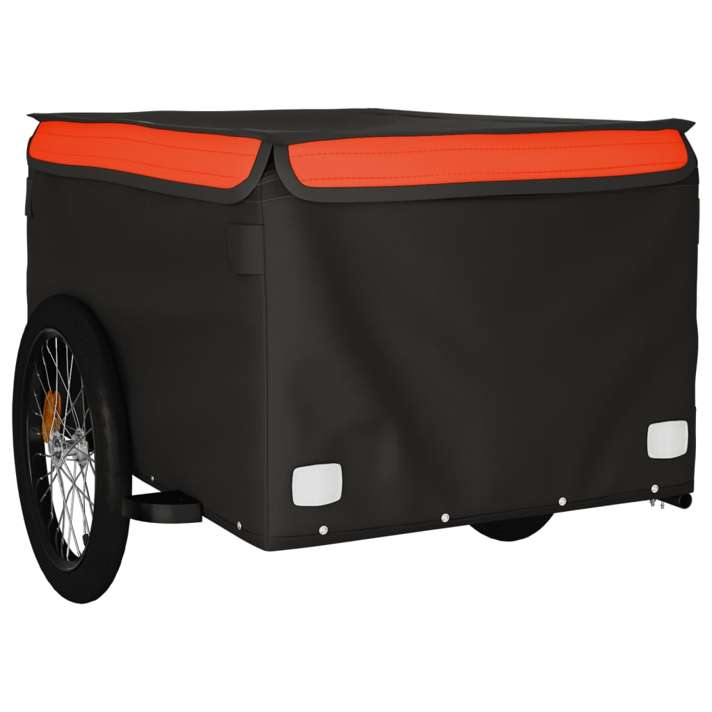 Remorque à vélo noir et orange 45 kg en fer