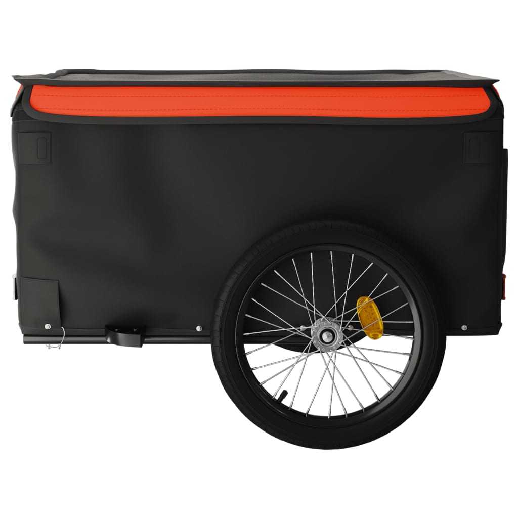 Remorque à vélo noir et orange 45 kg en fer