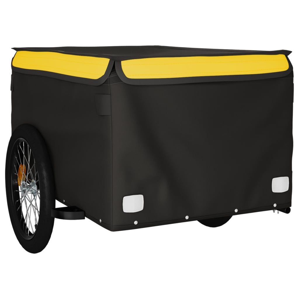 Remorque vélo noir et jaune fer 45 kg