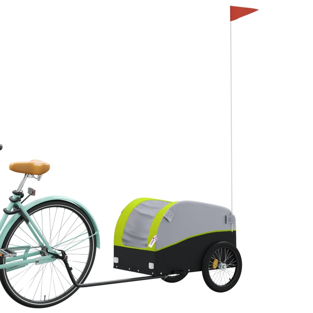 Bicycle trailer black and green 30 kg iron