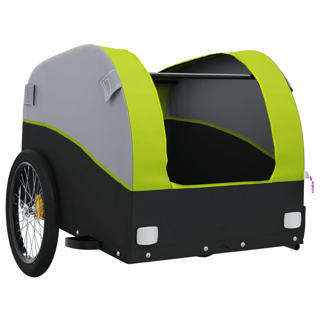 Bicycle trailer black and green 30 kg iron
