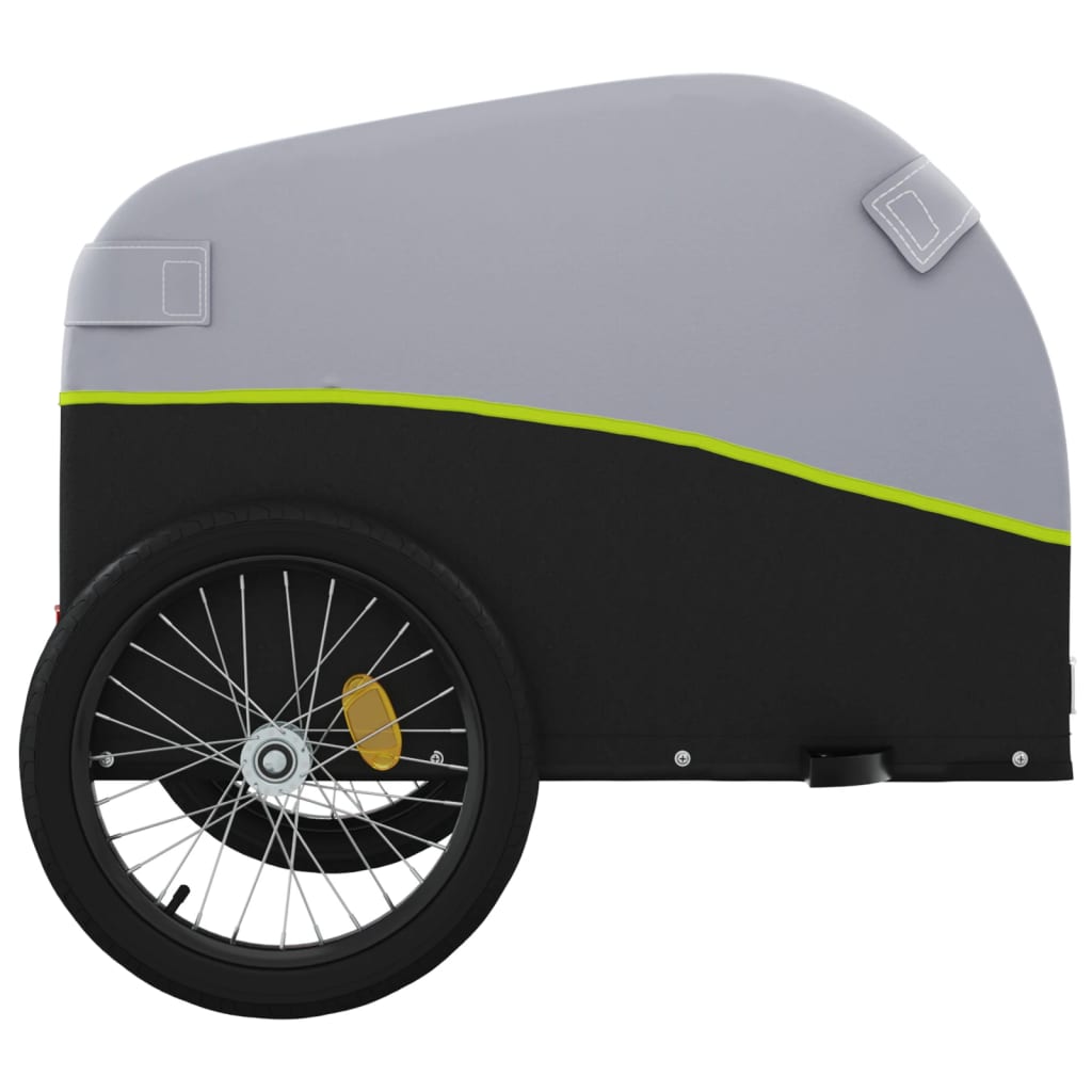 Bicycle trailer black and green 30 kg iron