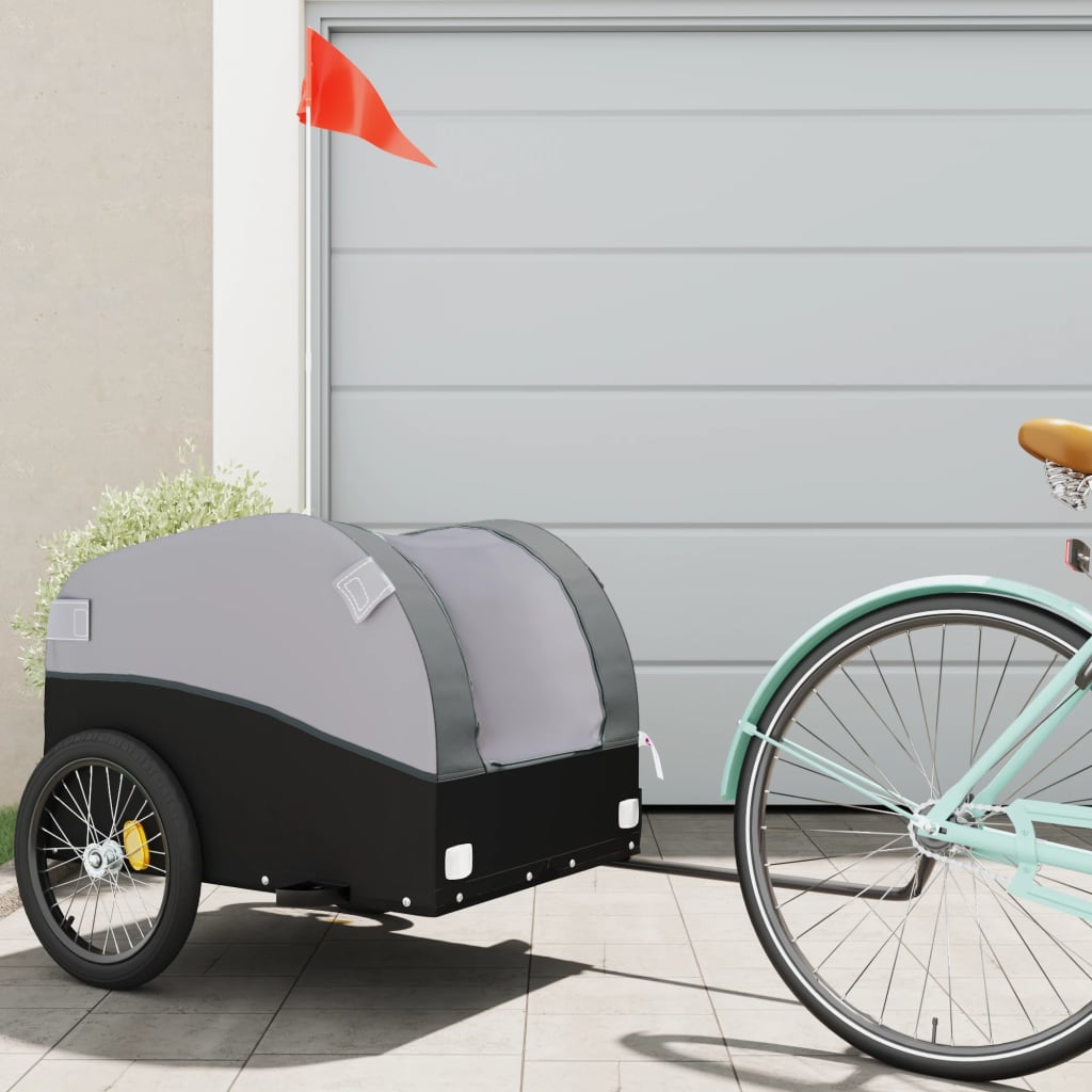 Bicycle trailer black and gray 45 kg iron