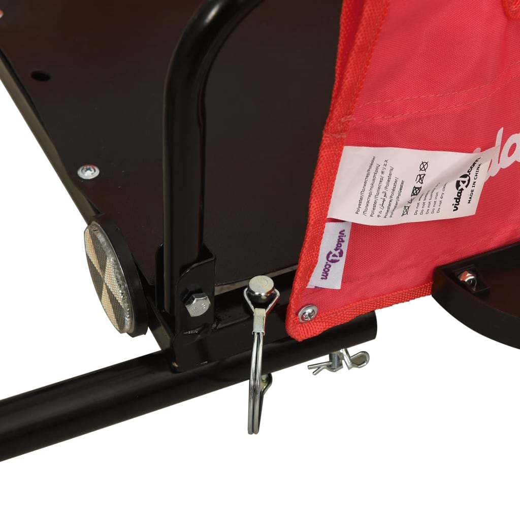 Bicycle trailer red Oxford fabric and iron