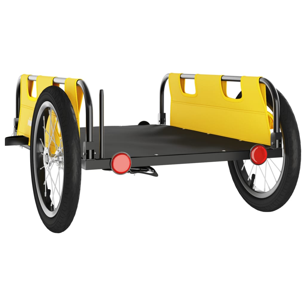 Remorque vélo tissu Oxford jaune et fer