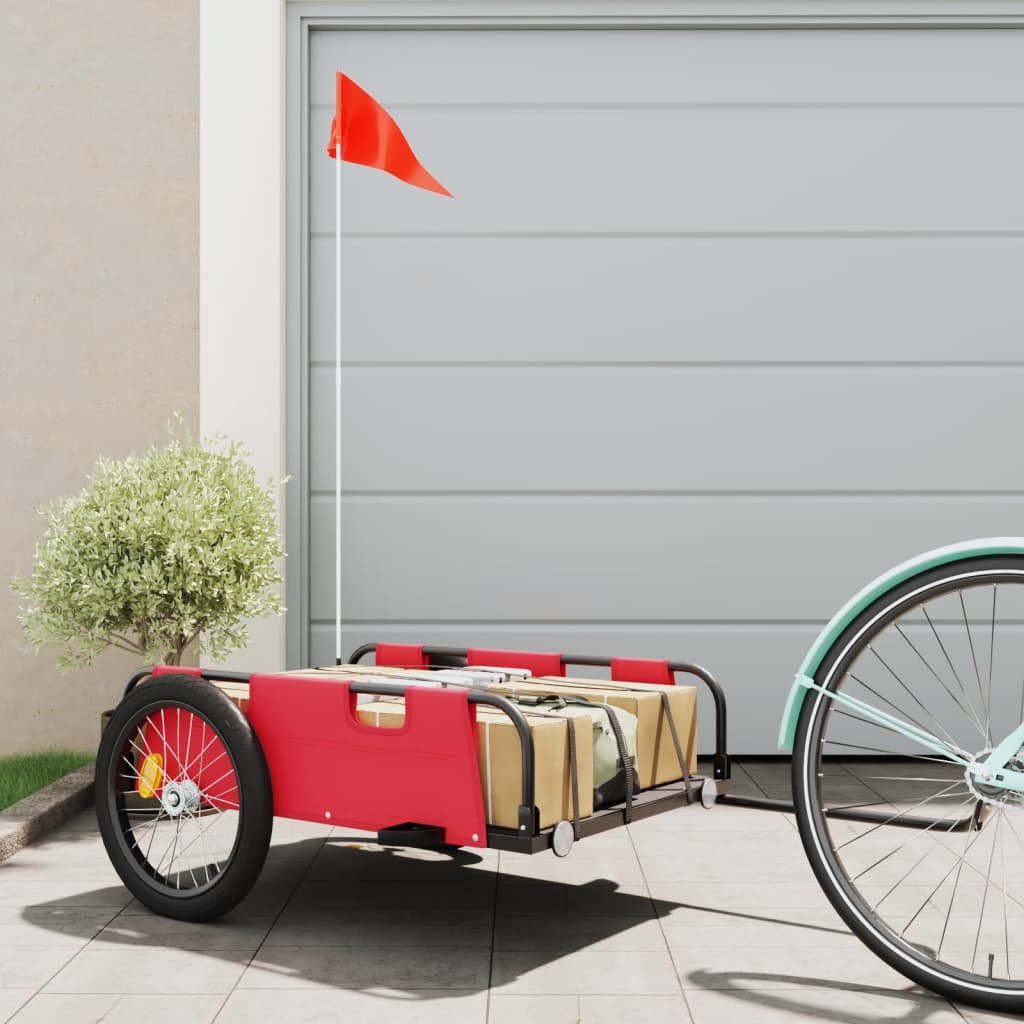 Bicycle trailer red Oxford fabric and iron