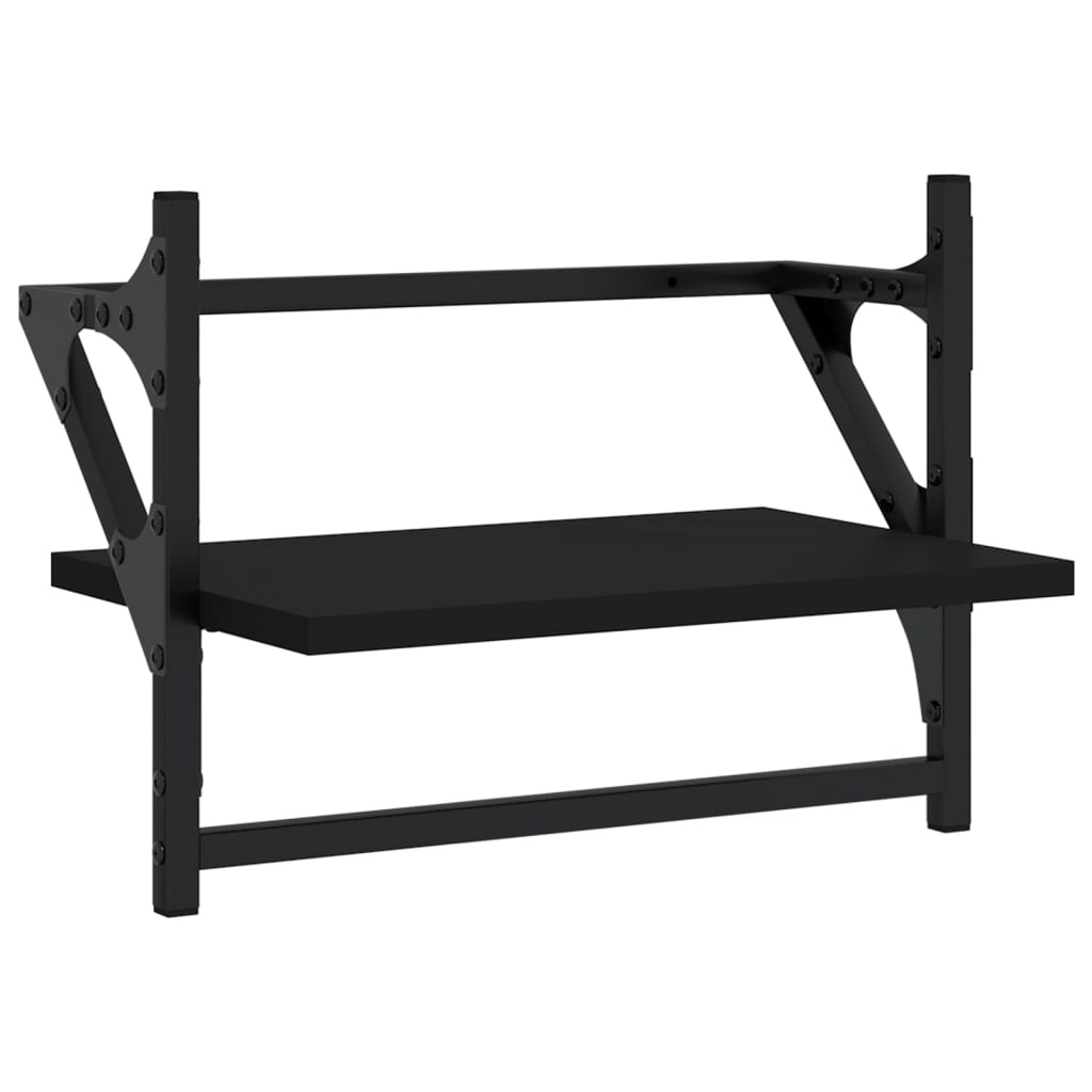 Wall shelves with bars 2 pcs. Black 40x25x30 cm