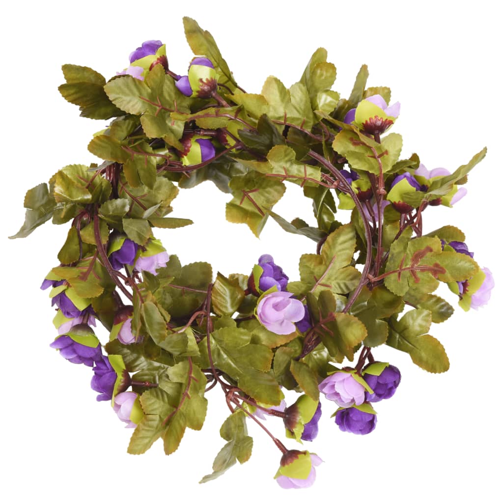 Guirlandes de fleurs artificielles 6 pcs Violet clair 215 cm