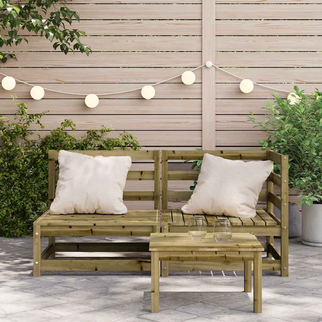 Garden sofa 2-seater impregnated pine wood