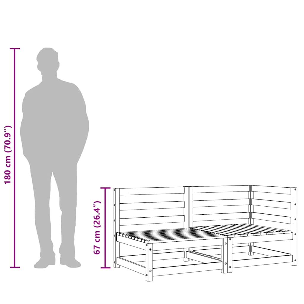 Garden sofa 2-seater impregnated pine wood