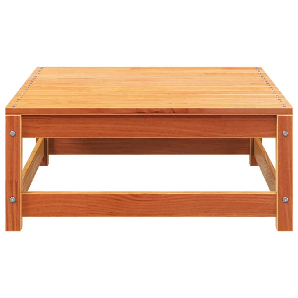 Garden sofa without armrests with footstool wax brown pine wood