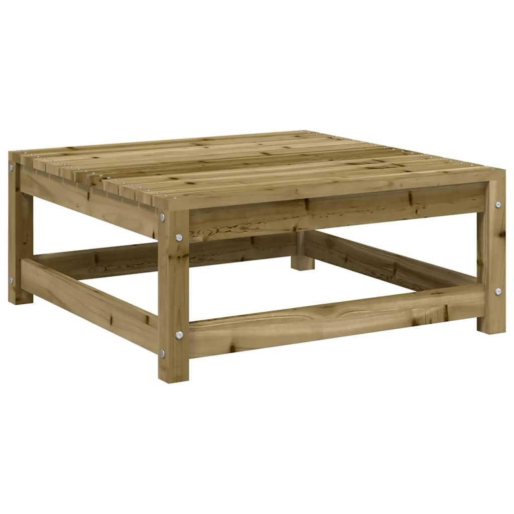 Garden sofa without armrests with stool impregnated pine wood