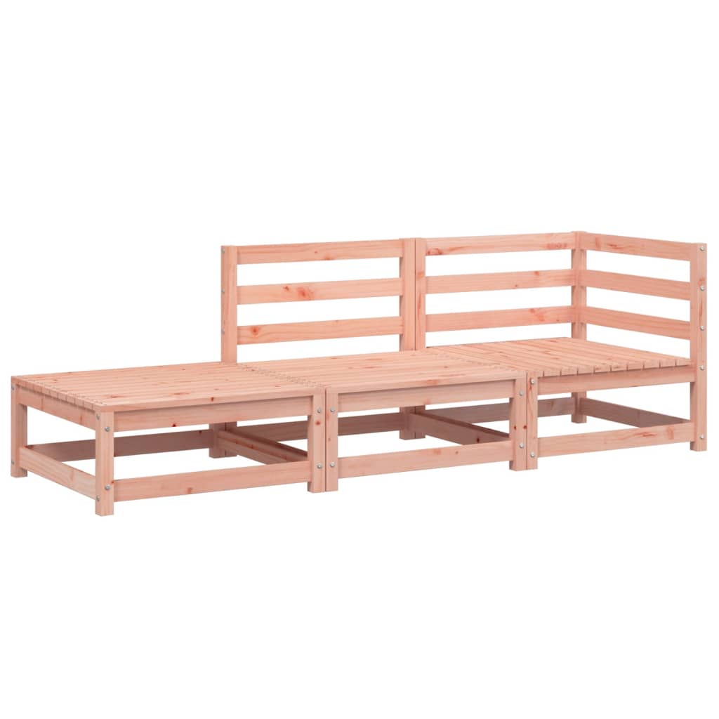 Garden sofa with stool 2-seater solid Douglas fir wood