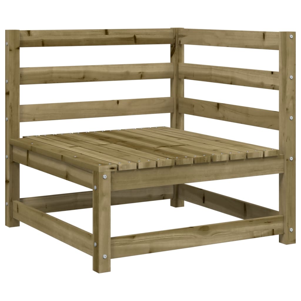 Canapé de jardin avec tabouret 2 places en bois de pin imprégné