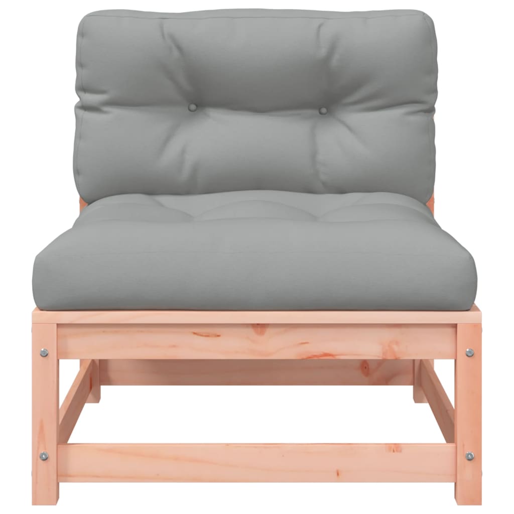 Garden sofa without armrests with cushions and stool