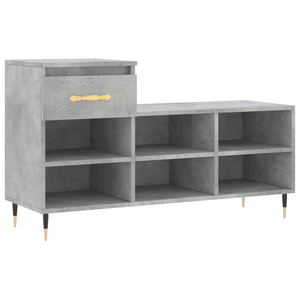 Shoe rack concrete gray 102x36x60 cm made of wood