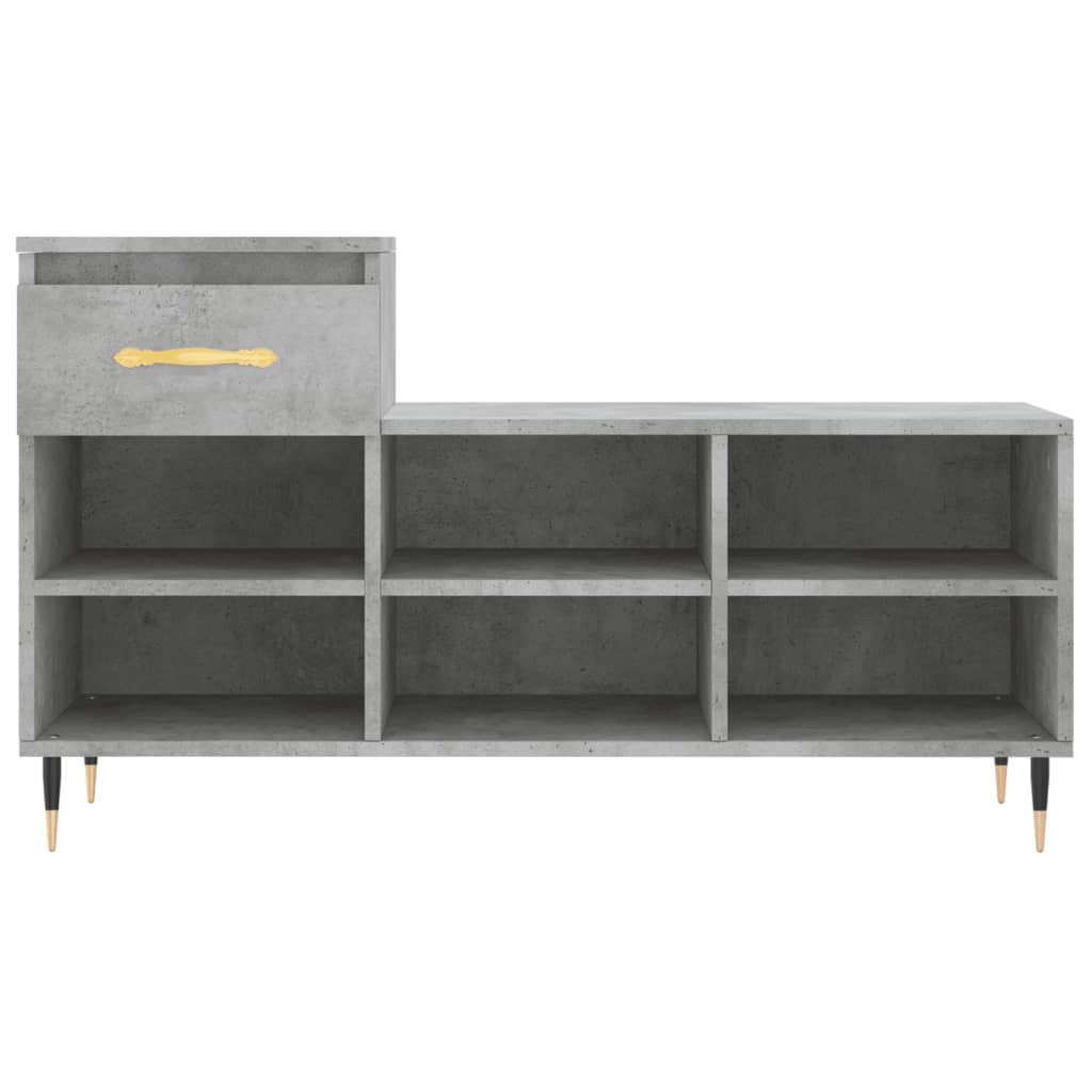 Shoe rack concrete gray 102x36x60 cm made of wood