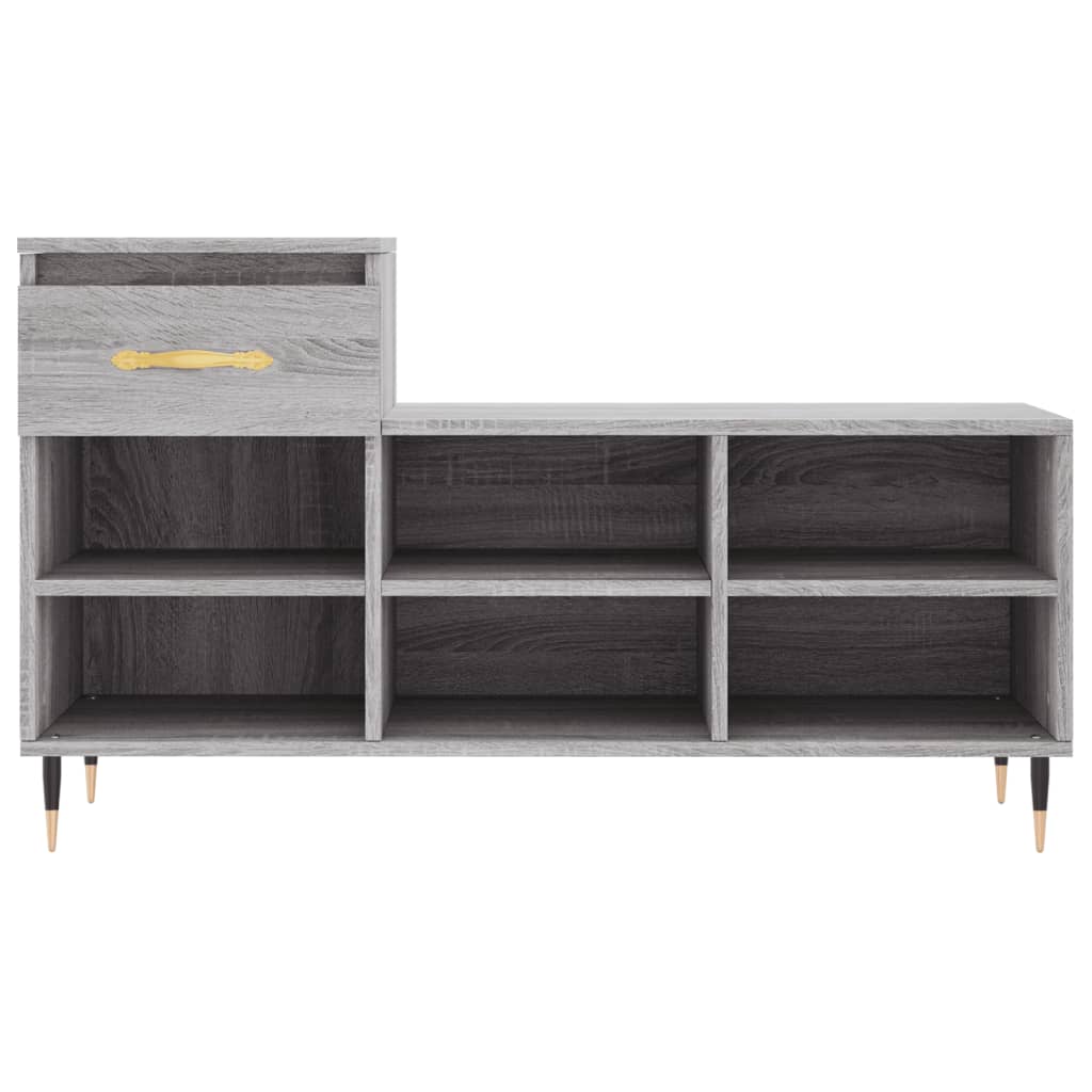 Étagère à chaussures gris Sonoma 102x36x60 cm en bois