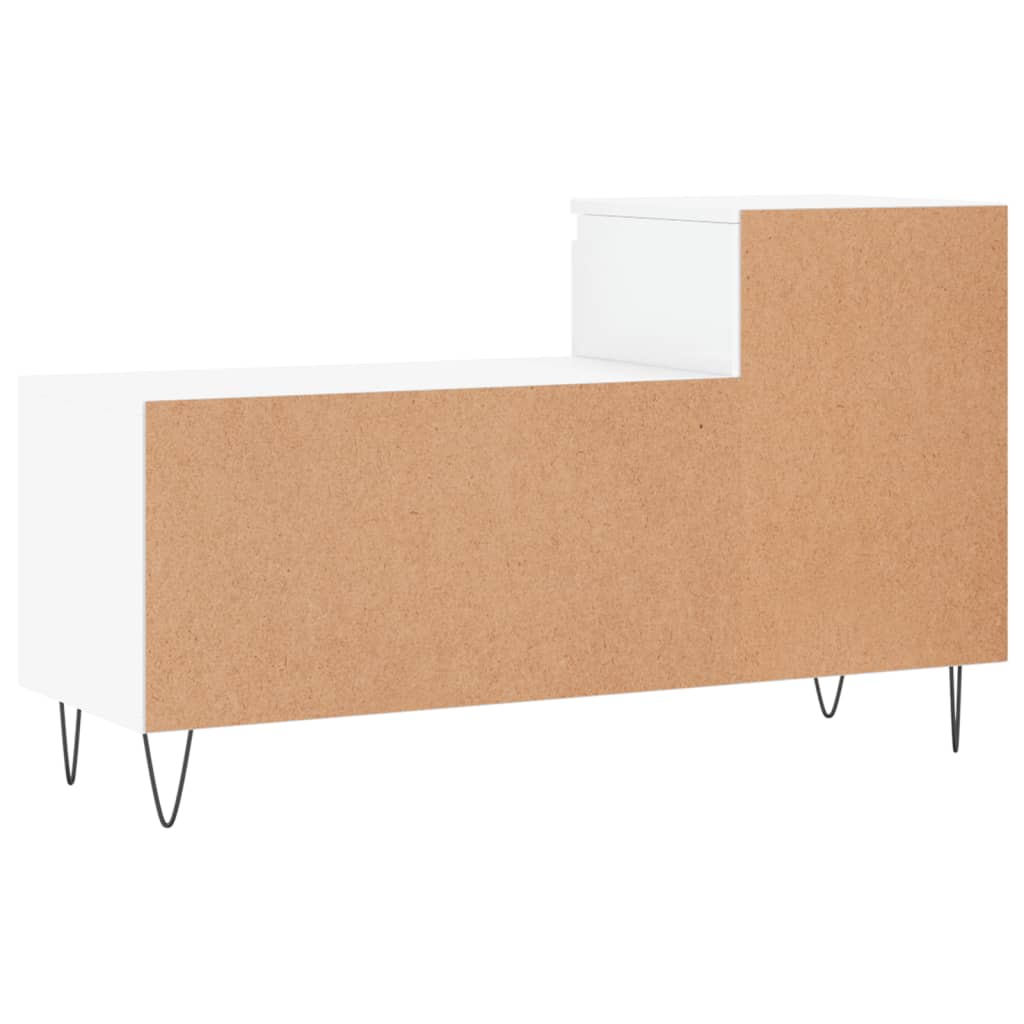 Shoe rack high-gloss white 102x36x60 cm made of wood