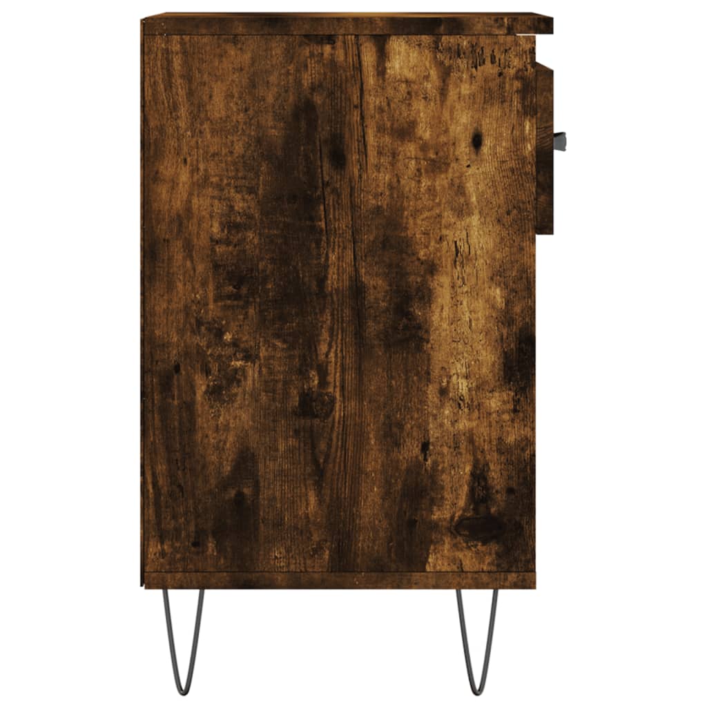Étagère à chaussures chêne fumé 102x36x60 cm en bois