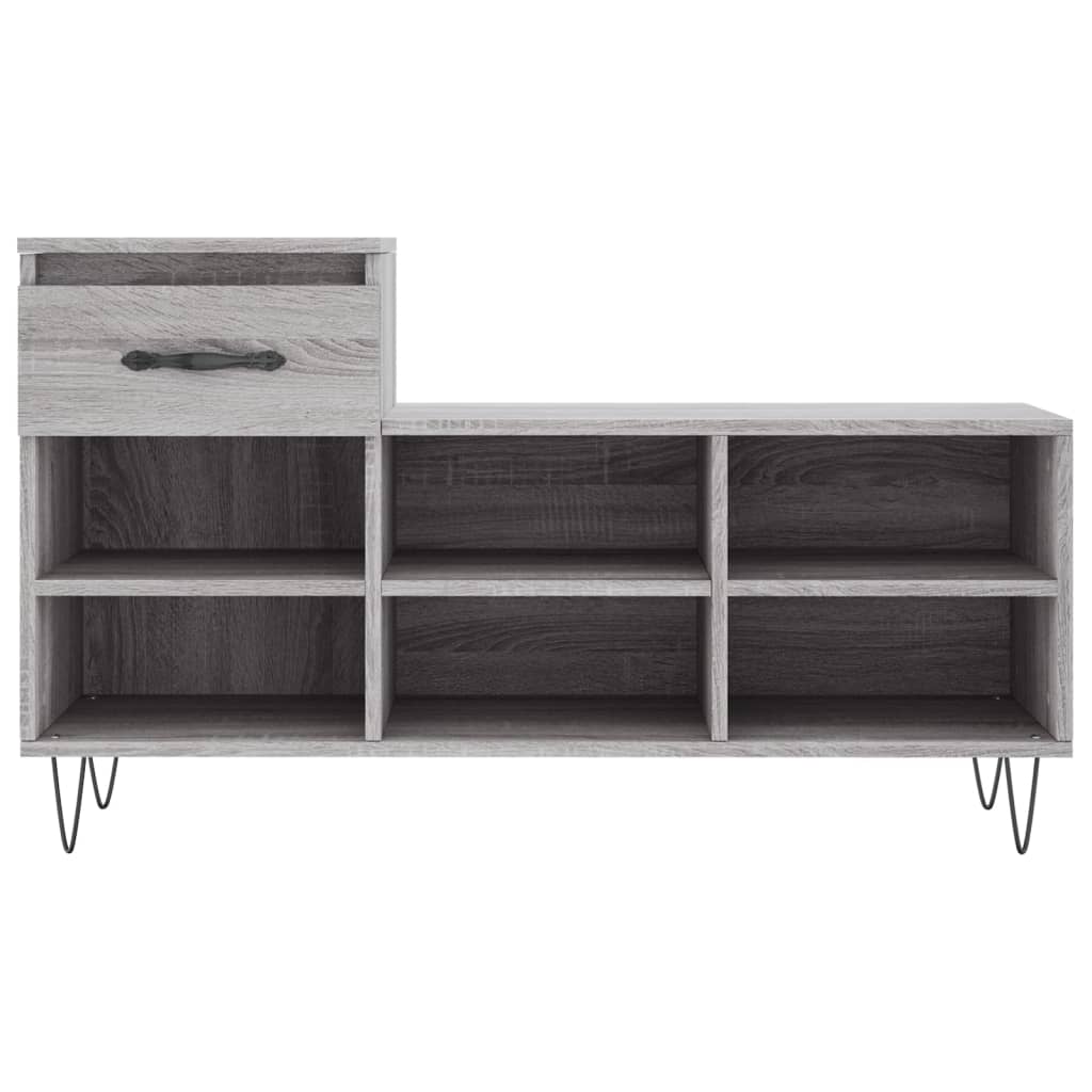 Étagère à chaussures gris Sonoma 102x36x60 cm en bois