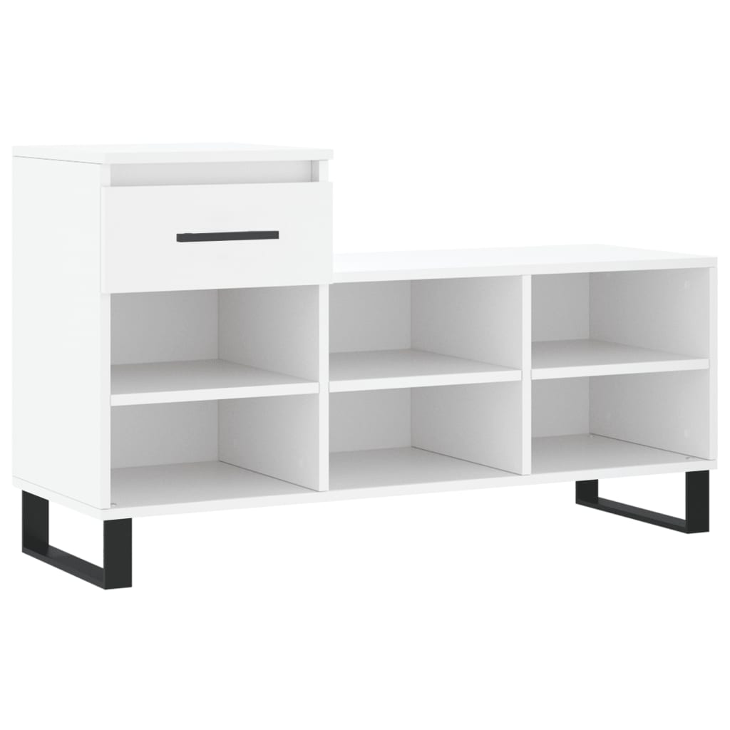 Étagère à chaussures blanc 102x36x60 cm en bois