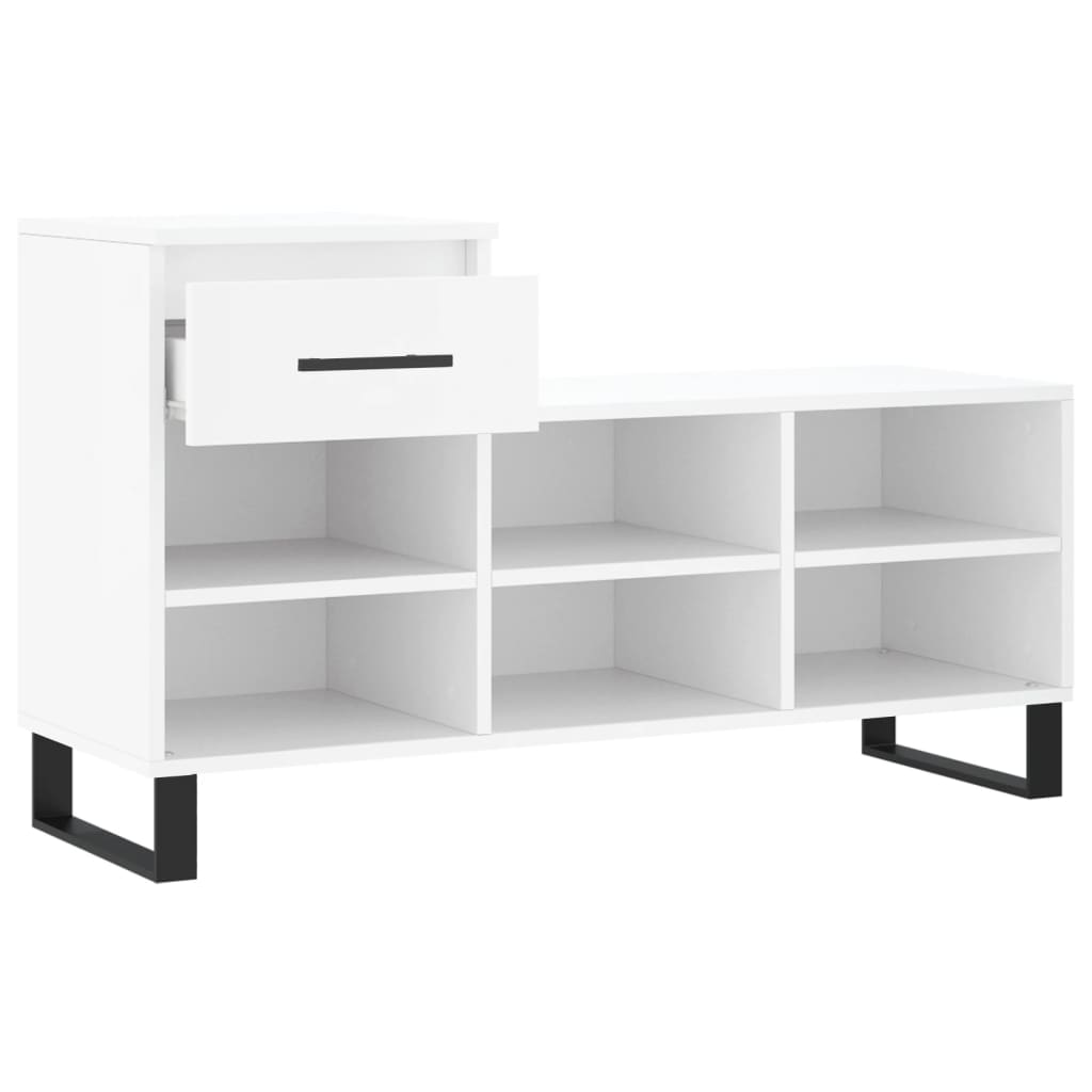 Étagère à chaussures blanc 102x36x60 cm en bois