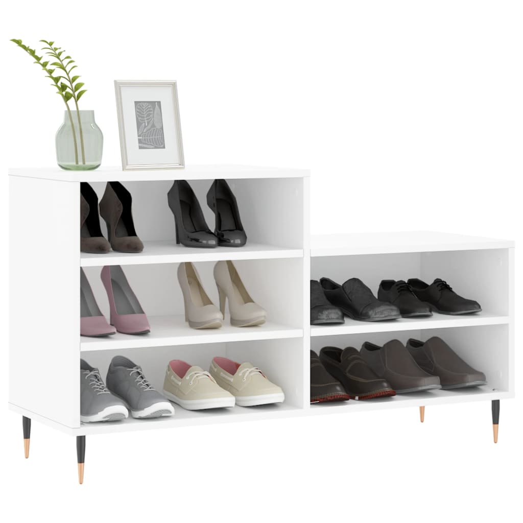 Étagère à chaussures blanc 102x36x60 cm en bois