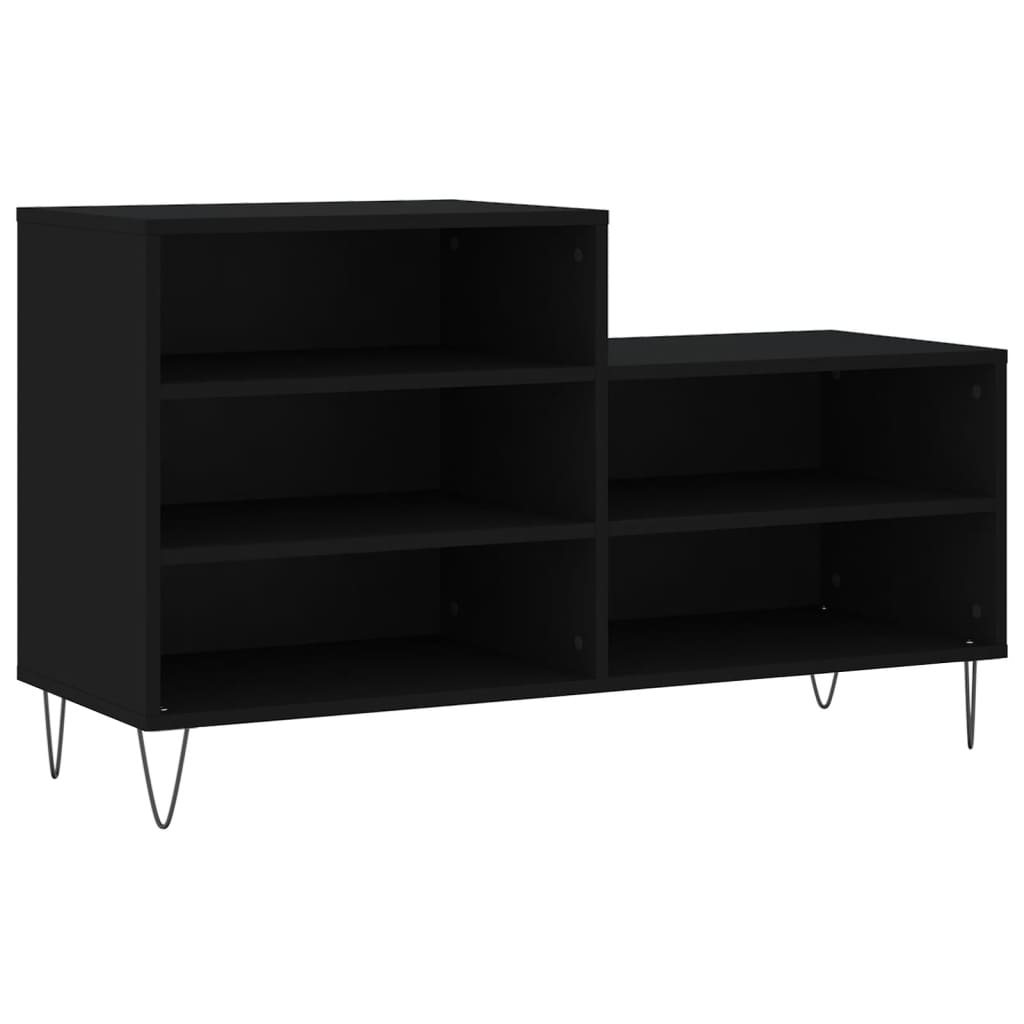 Étagère à chaussures noir 102x36x60 cm en bois
