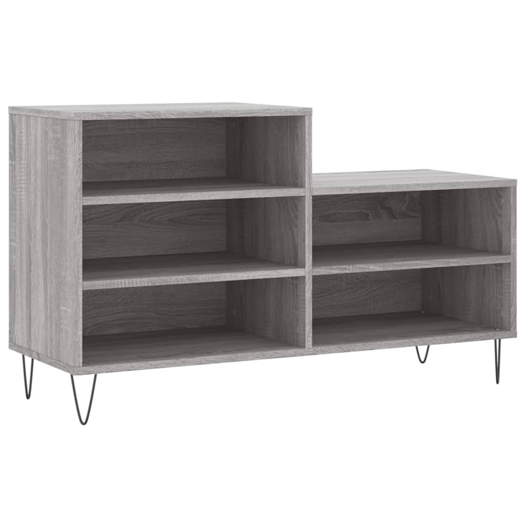 Étagère à chaussures gris Sonoma 102x36x60 cm en bois